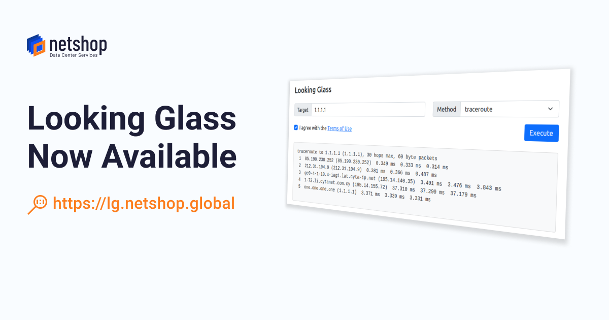 NetShop ISP Launch Looking Glass