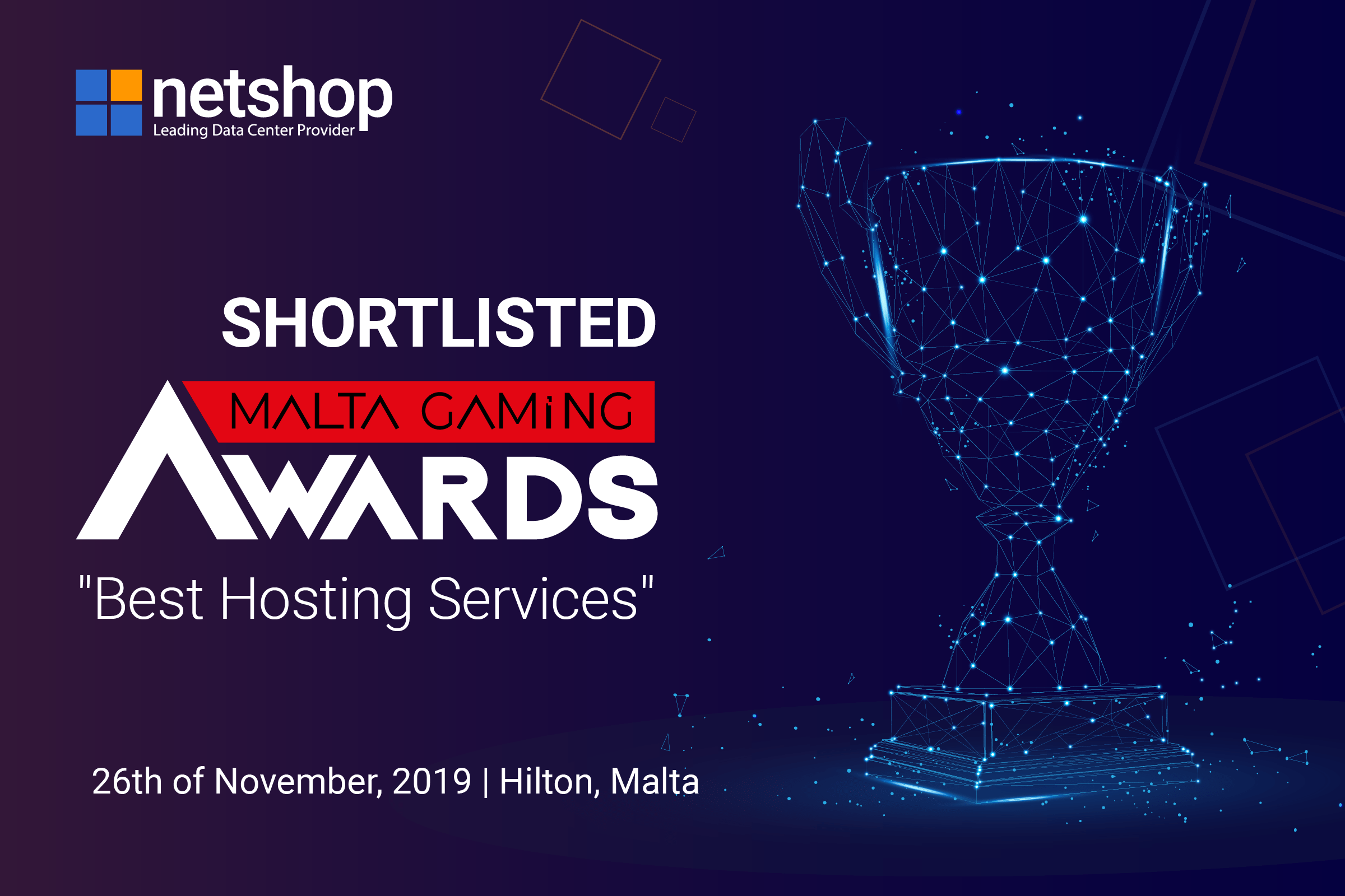 Malta Gaming Awards 2019 – NetShop ISP shortlisted for “Best Hosting Services of the Year”