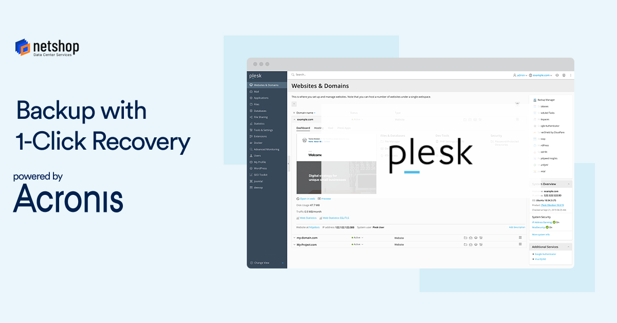 Complete Website Backup and Recovery with Acronis Backup Extension for Plesk Control panel