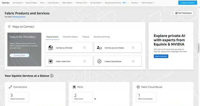Fabric Connection with NetShop ISP via Equinix LD4